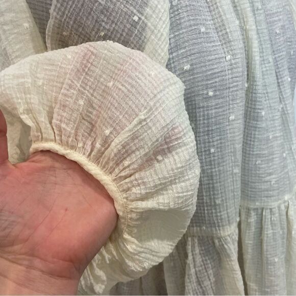 Zara Cream Polka Dot Relaxed Fit Summer Top XS/S - Picture 11 of 13